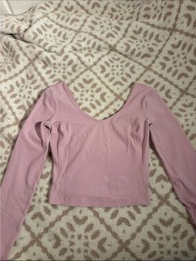 lululemon Pink Align Long Sleeve Scoop Neck Top